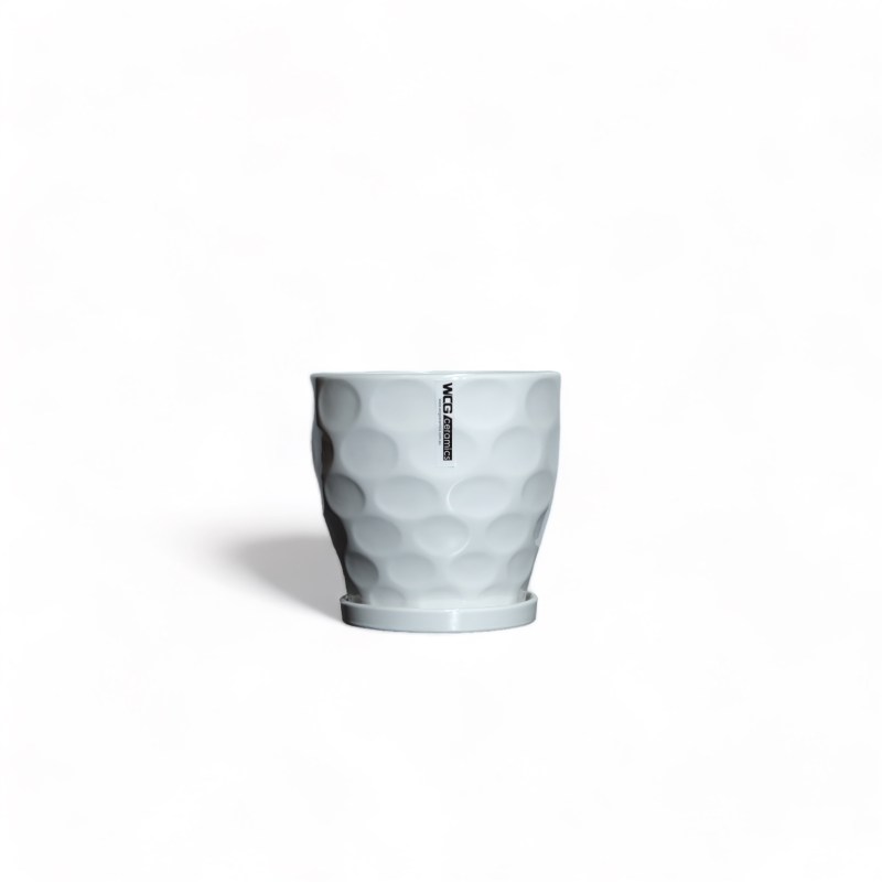 PhotoRoom_20230823_232527 Round Dotted White Flowerpot(Set of 3)U70003